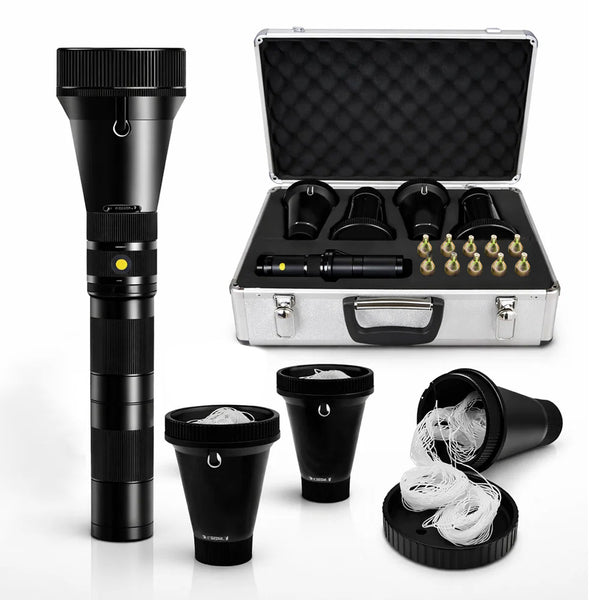 Net Gun Air-Powered with 4 Pre-Loaded Nets, Metal Carrying Case, Compatible with CO2 Cartridges*10 – Versatile Capture Tool for Wildlife and Security Use