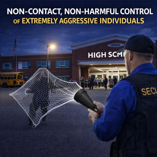 Electromagnetic Net Gun, Non-Lethal Humane Rescue, 5-10m Handheld Electromagnetic Launcher, Quick-Load & Rechargeable for Small Animal & Drone Interception